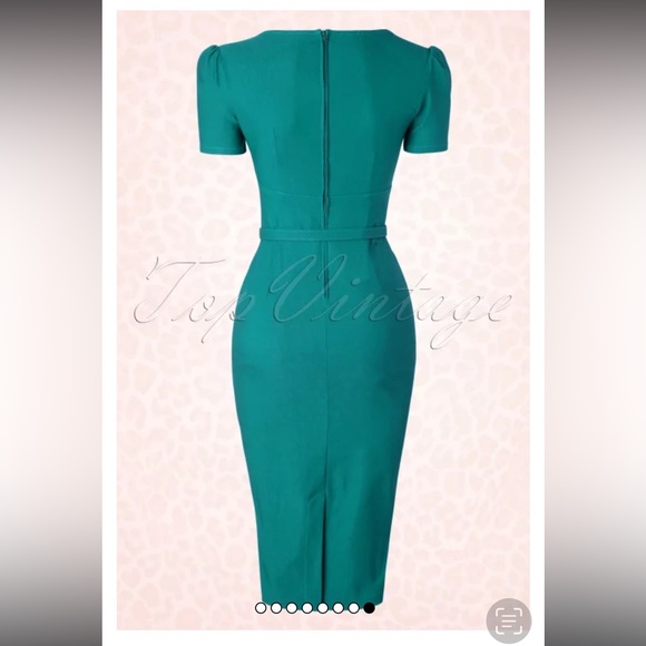 Pinup Couture 50s Erin Short Sleeve Wiggle
Dress in Jade, Small, EUC - Picture 6 of 11